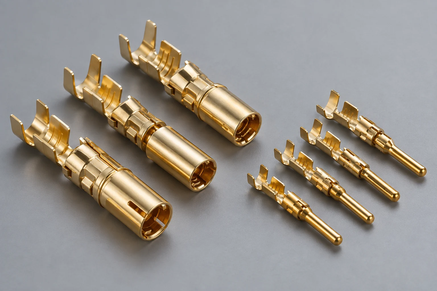 Large power contacts and smaller signal contacts