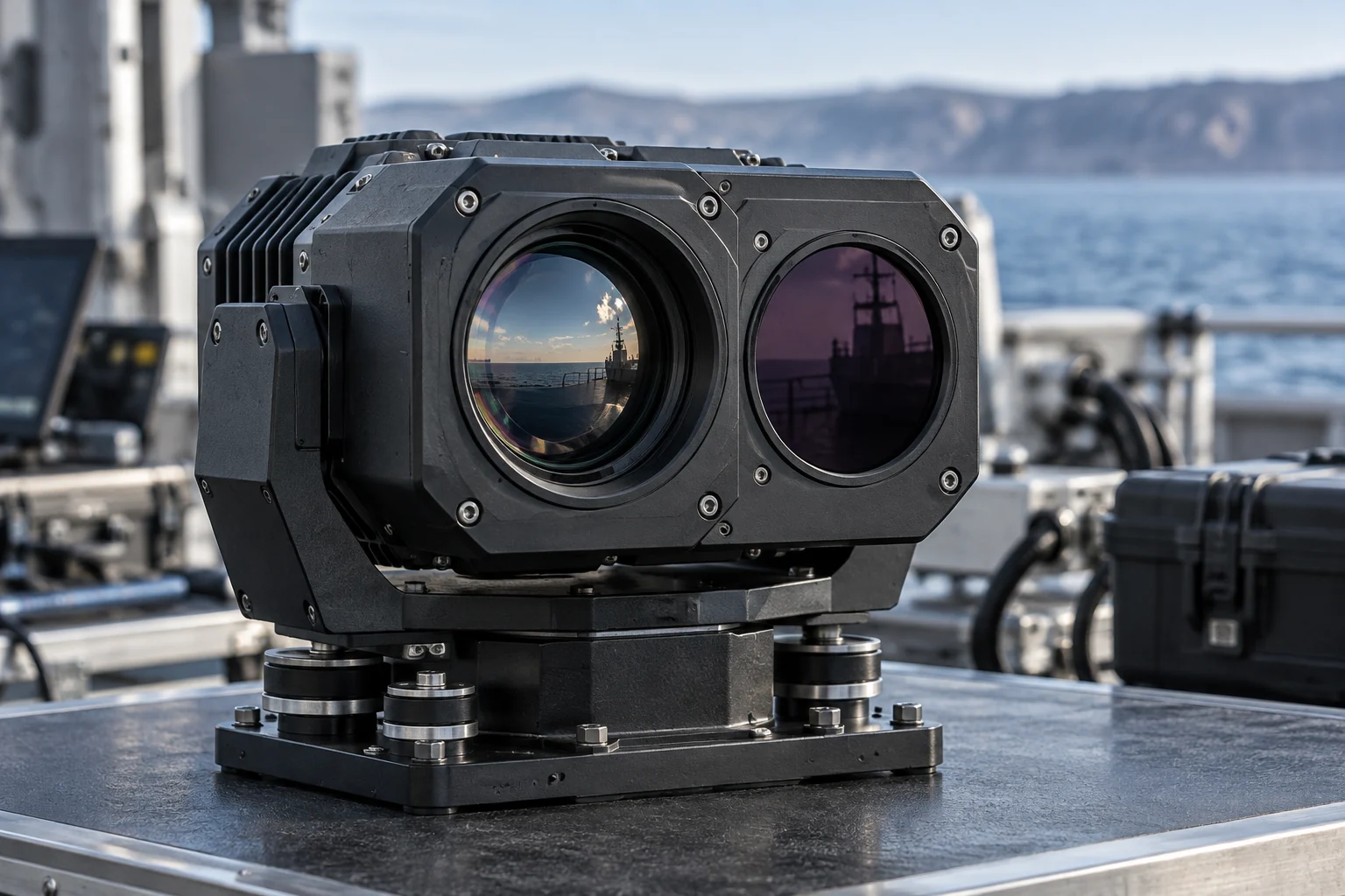 Rugged observation sensor with optical and infrared apertures in a sealed metal housing